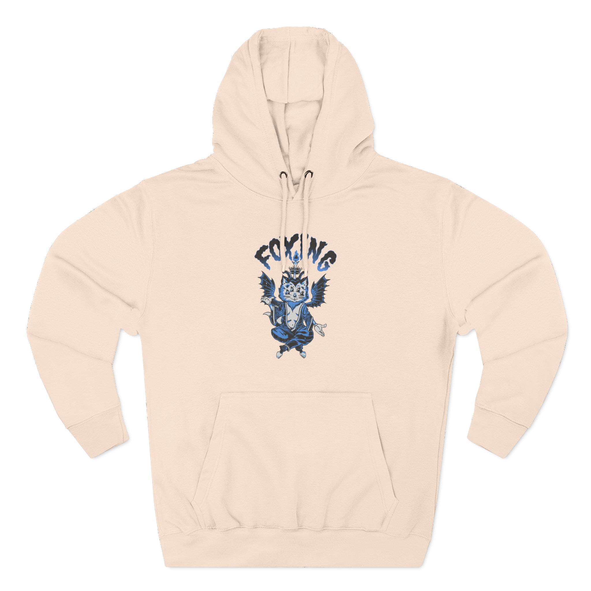 Foxing Four-eyed Cat Three-Panel Fleece Hoodie