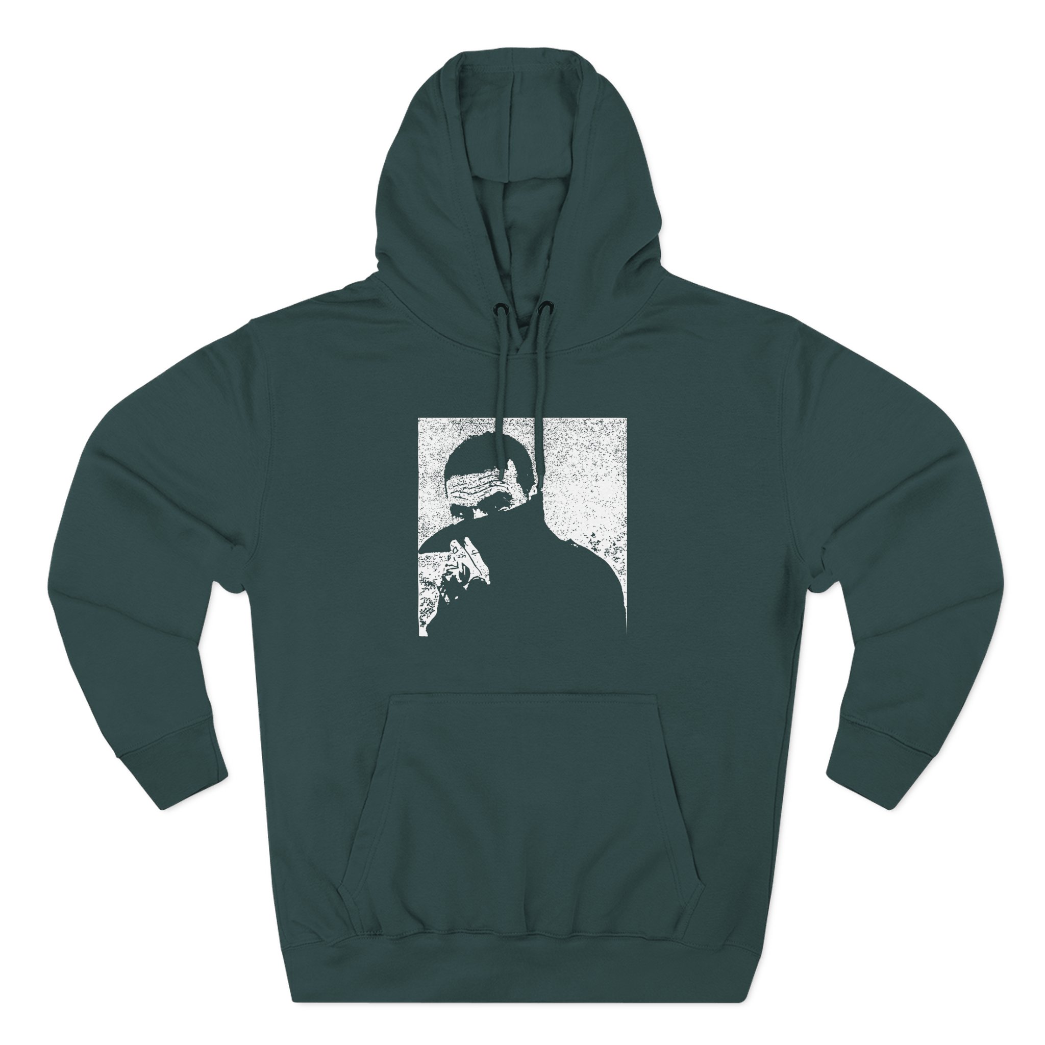 Night Sins Portrait in Silver Three-Panel Fleece Hoodie