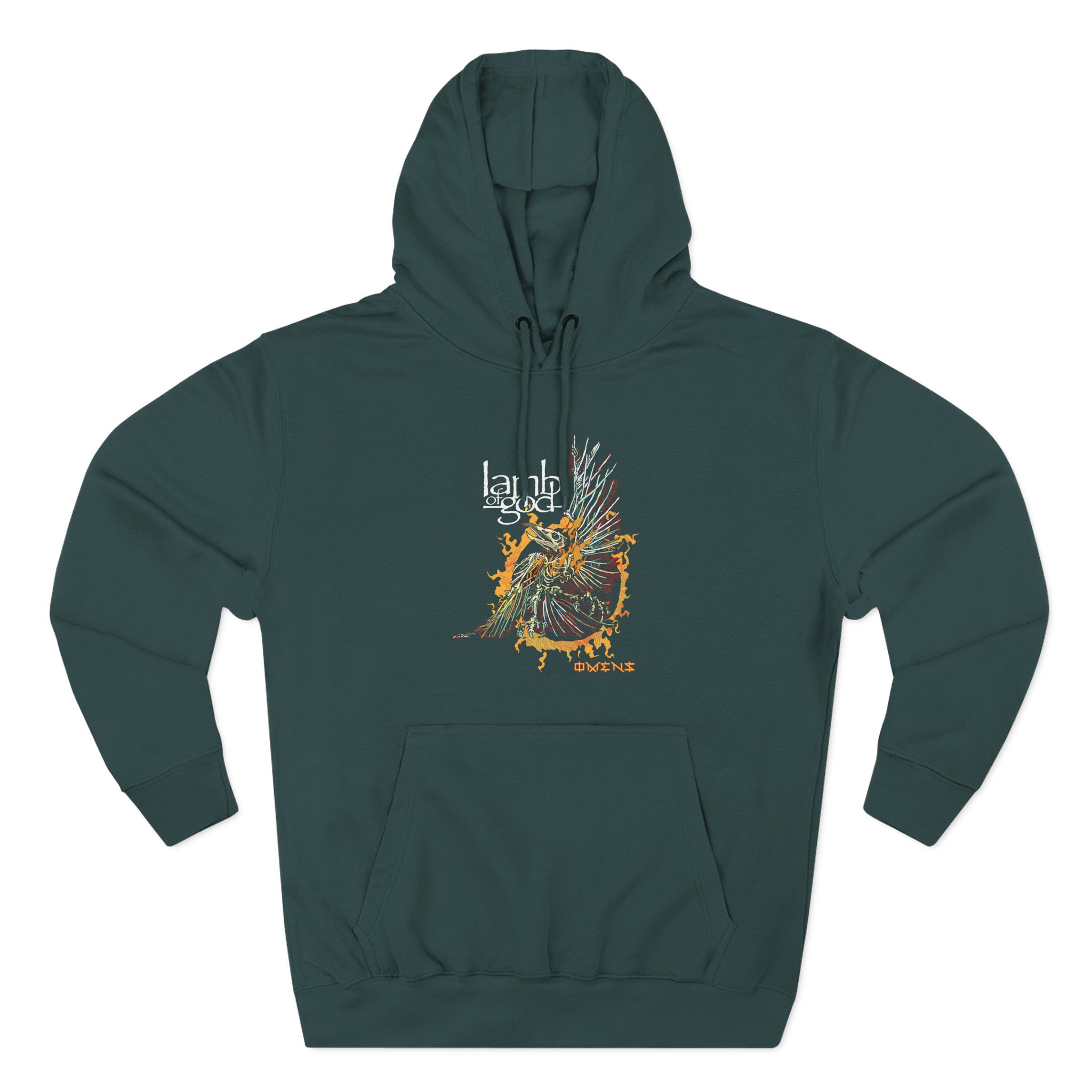 Lamb of God Omens Skeleton Eagle Three-Panel Fleece Hoodie