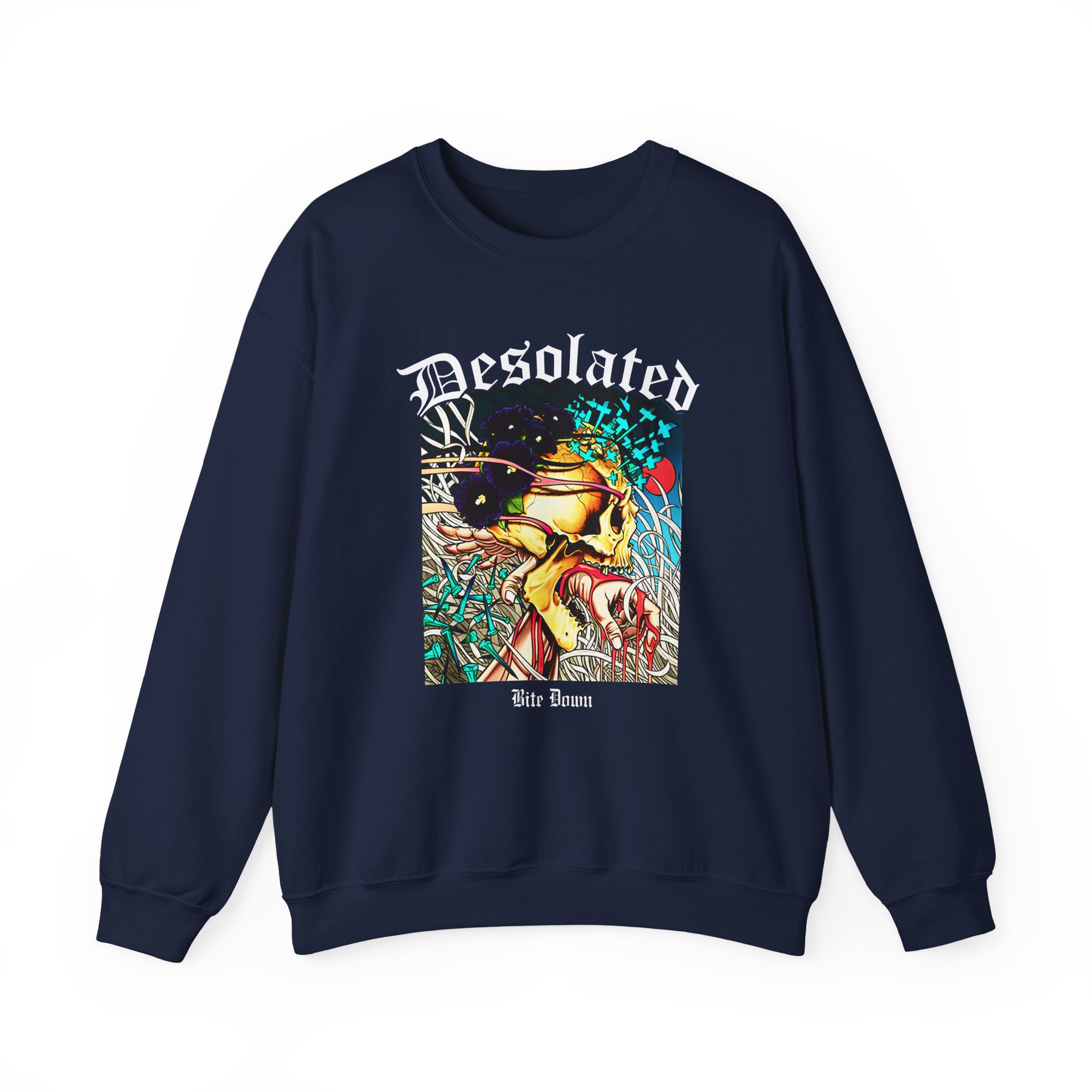 Desolated Bite Down Artwork Unisex Heavy Blendâ„¢ Crewneck Sweatshirt