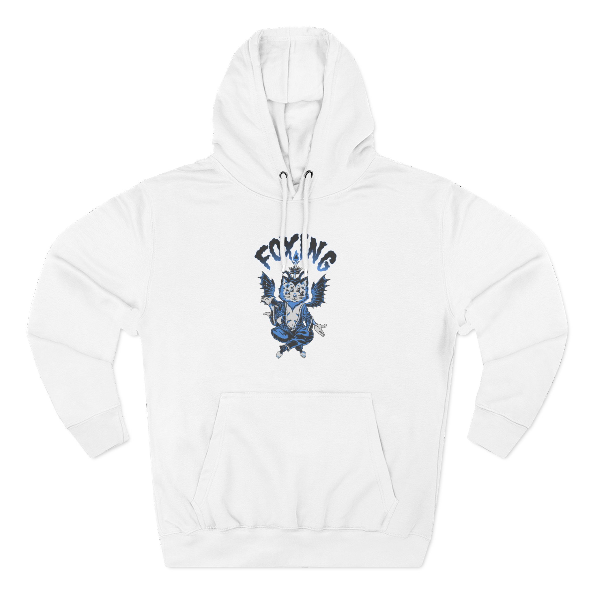 Foxing Four-eyed Cat Three-Panel Fleece Hoodie