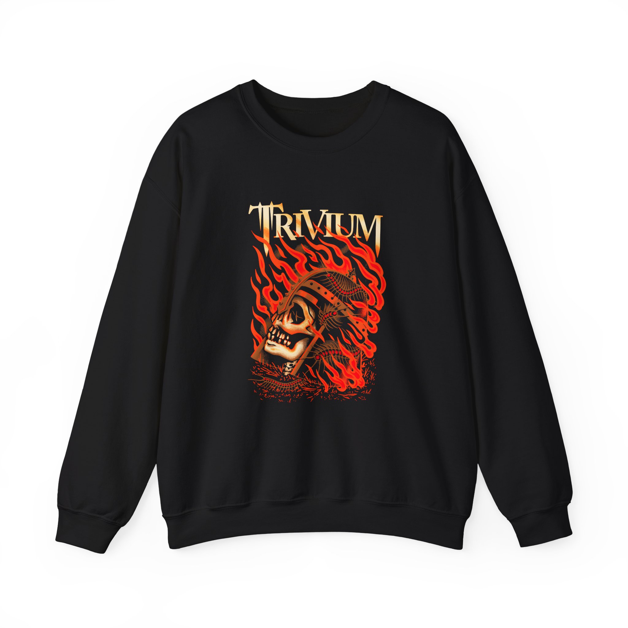 Trivium Flaming Skull Unisex Heavy Blendâ„¢ Crewneck Sweatshirt