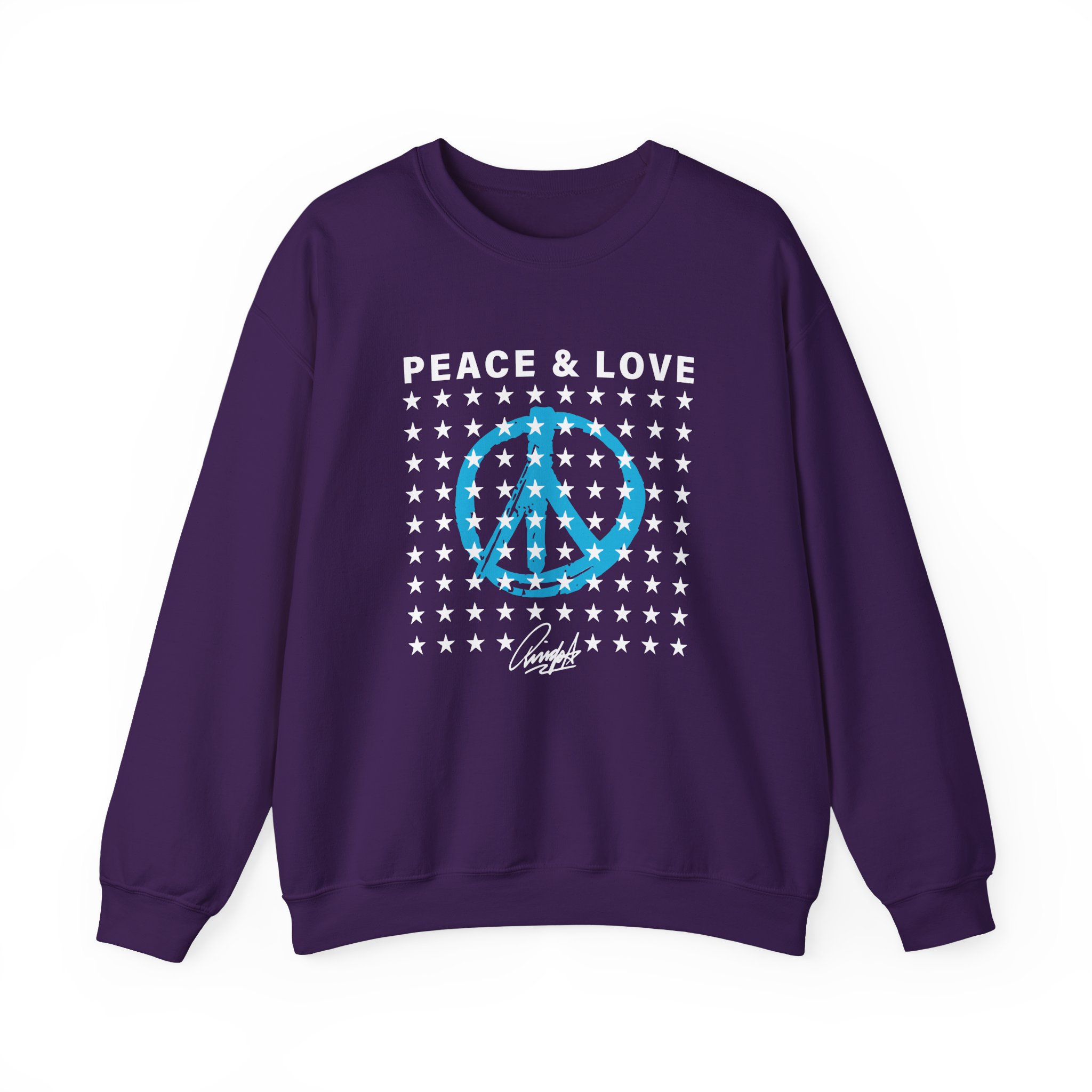 Ringo Starr Peace & Love Stars Unisex Heavy Blendâ„¢ Crewneck Sweatshirt