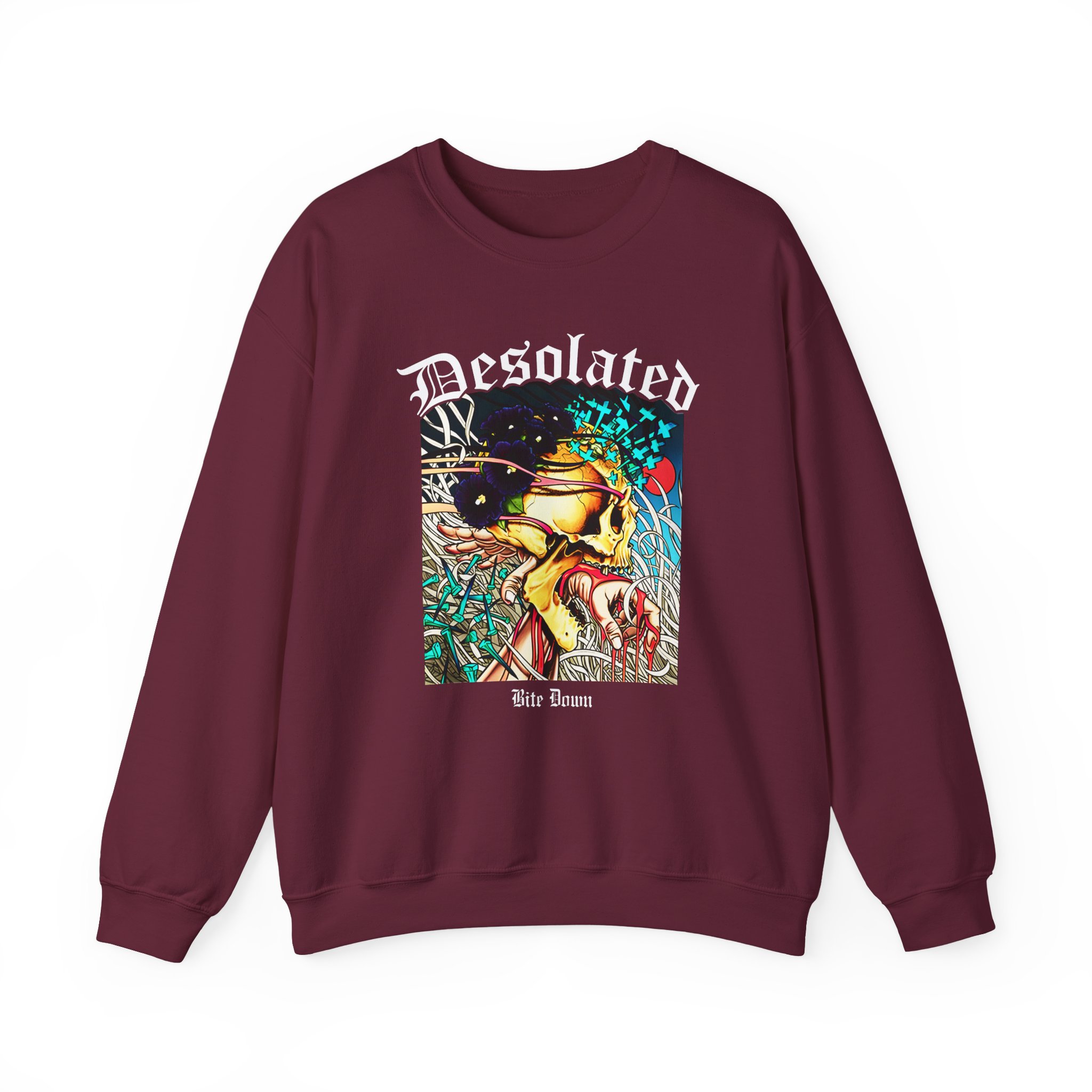Desolated Bite Down Artwork Unisex Heavy Blendâ„¢ Crewneck Sweatshirt
