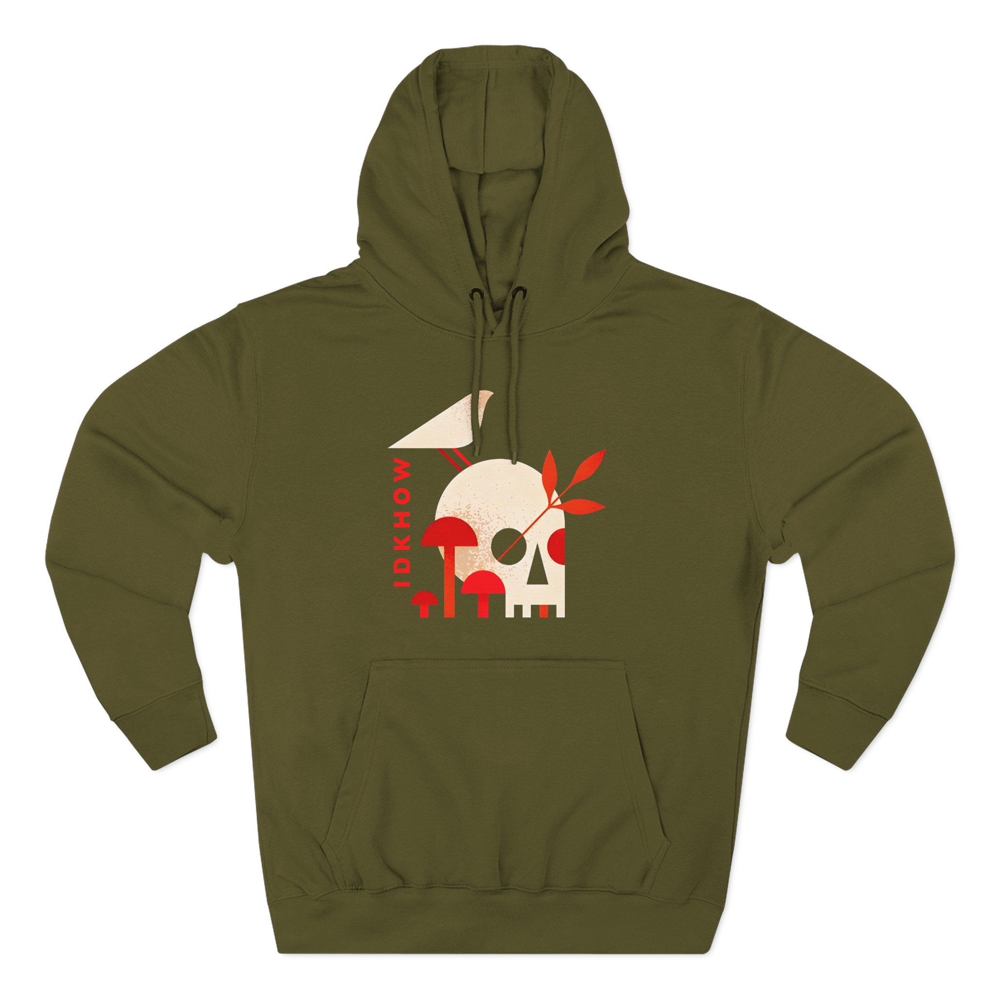 iDKHOW Skull Mushroom Three-Panel Fleece Hoodie