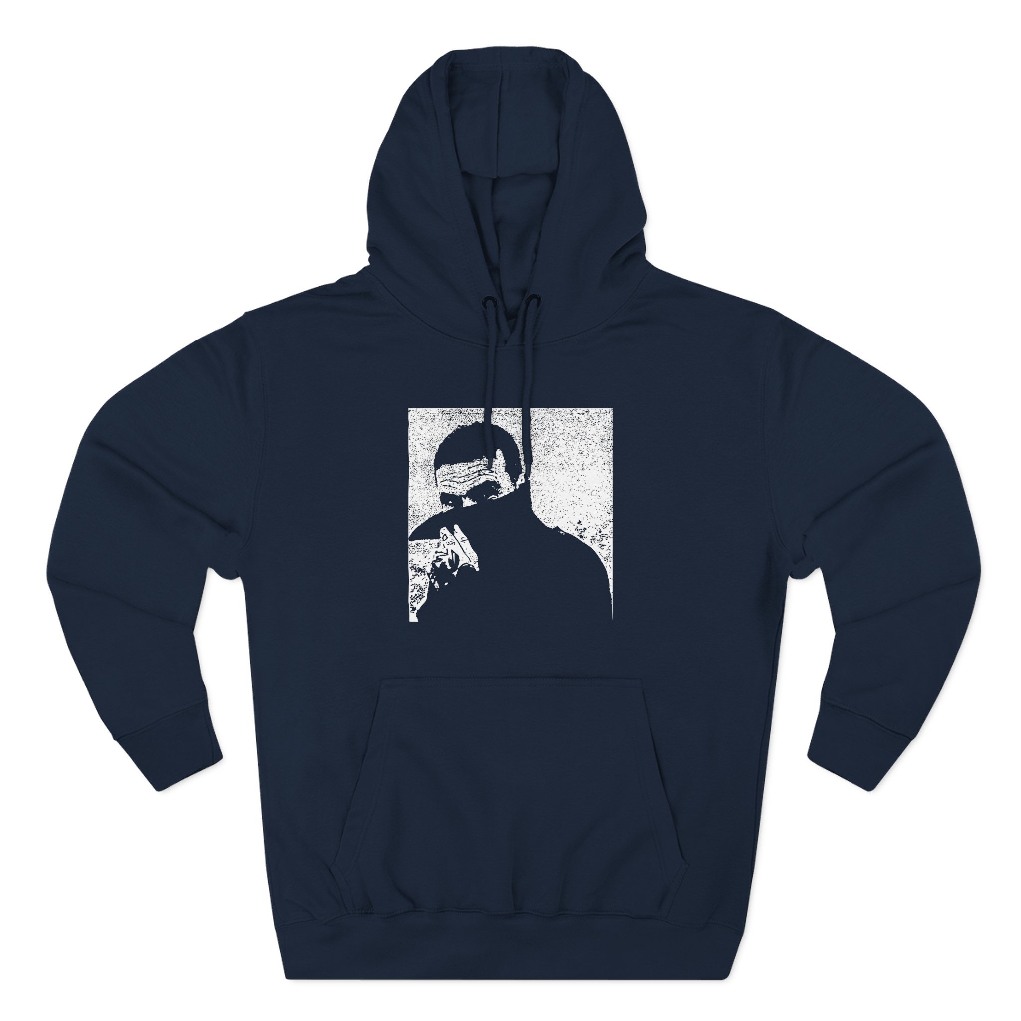 Night Sins Portrait in Silver Three-Panel Fleece Hoodie