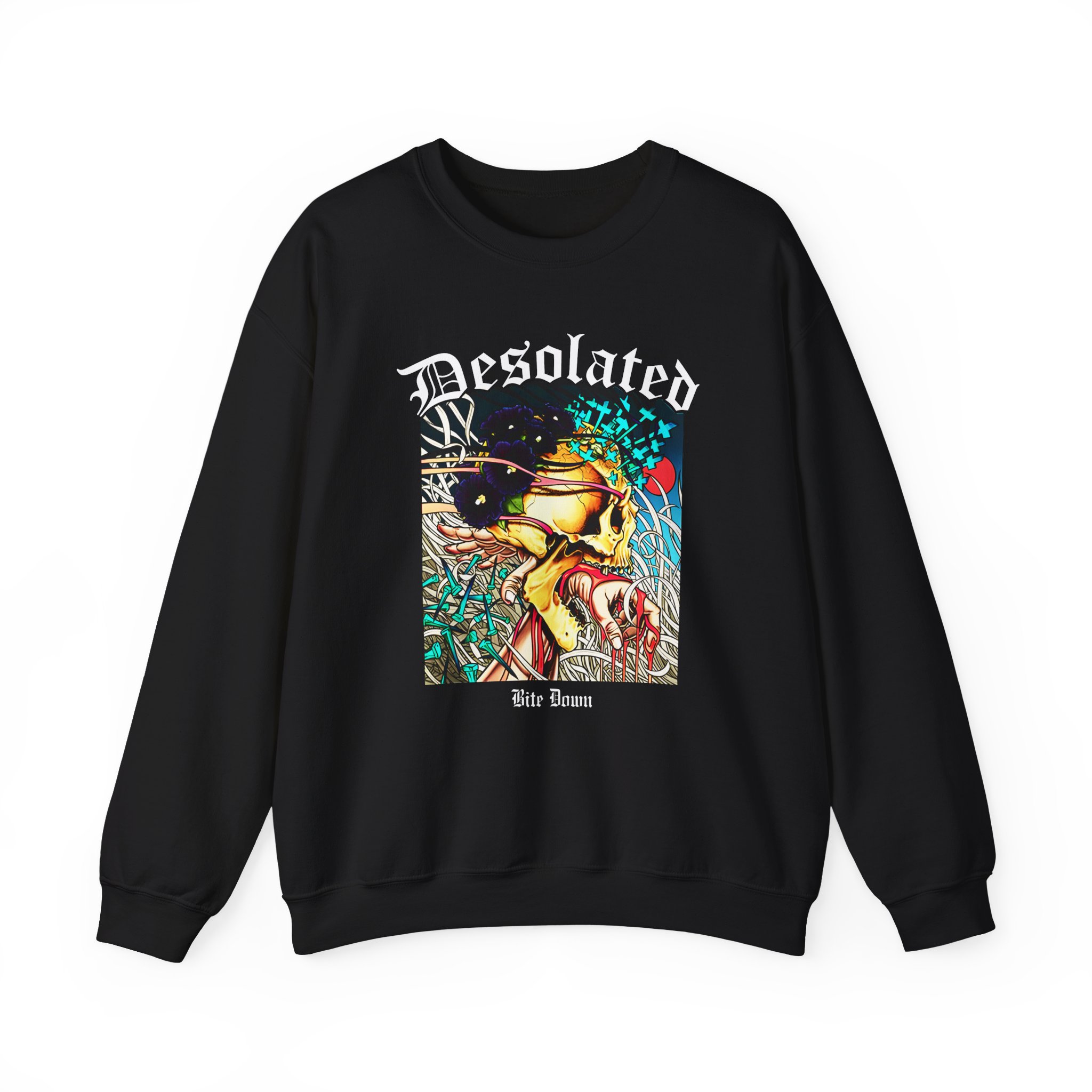 Desolated Bite Down Artwork Unisex Heavy Blendâ„¢ Crewneck Sweatshirt