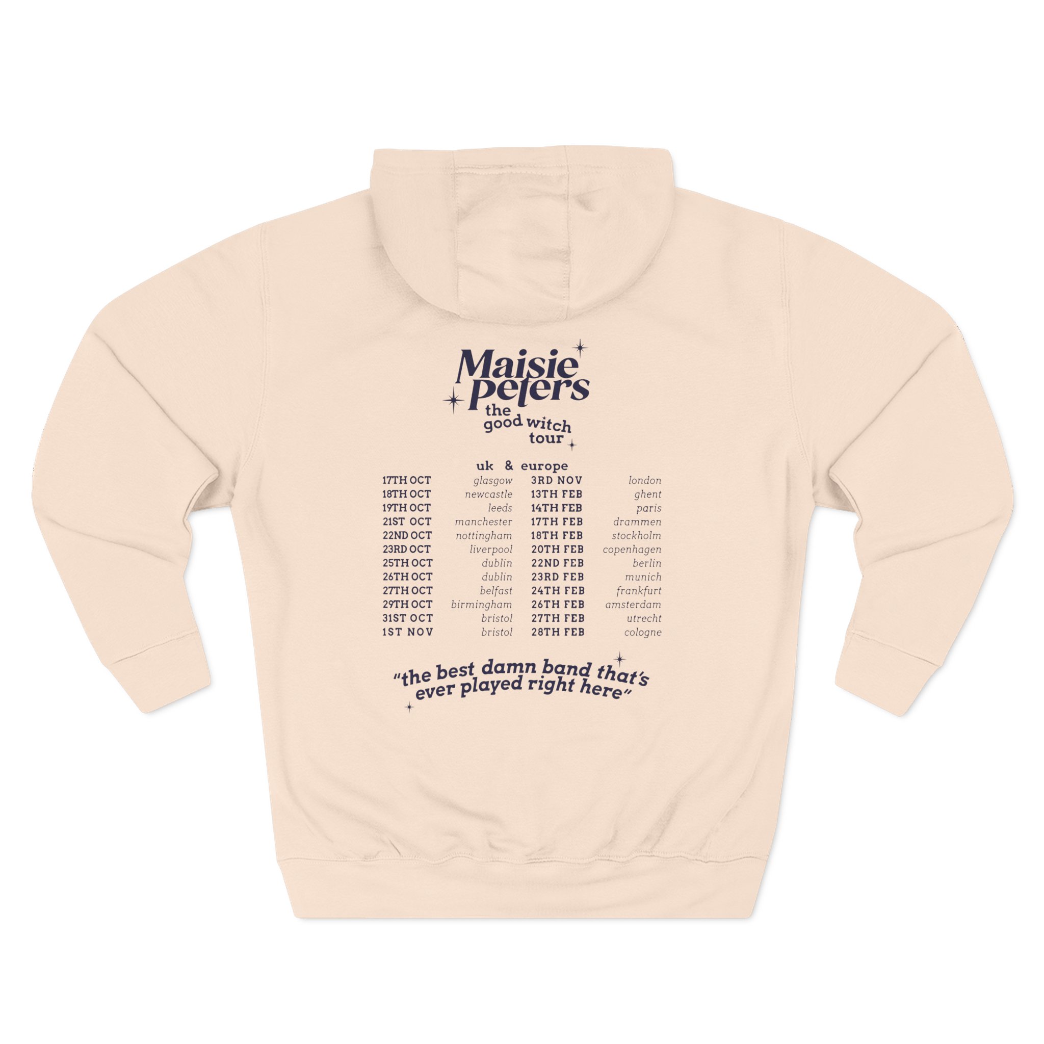 Maisie Peters the Good With Uk/eu 23/24 Tour Three-Panel Fleece Hoodie