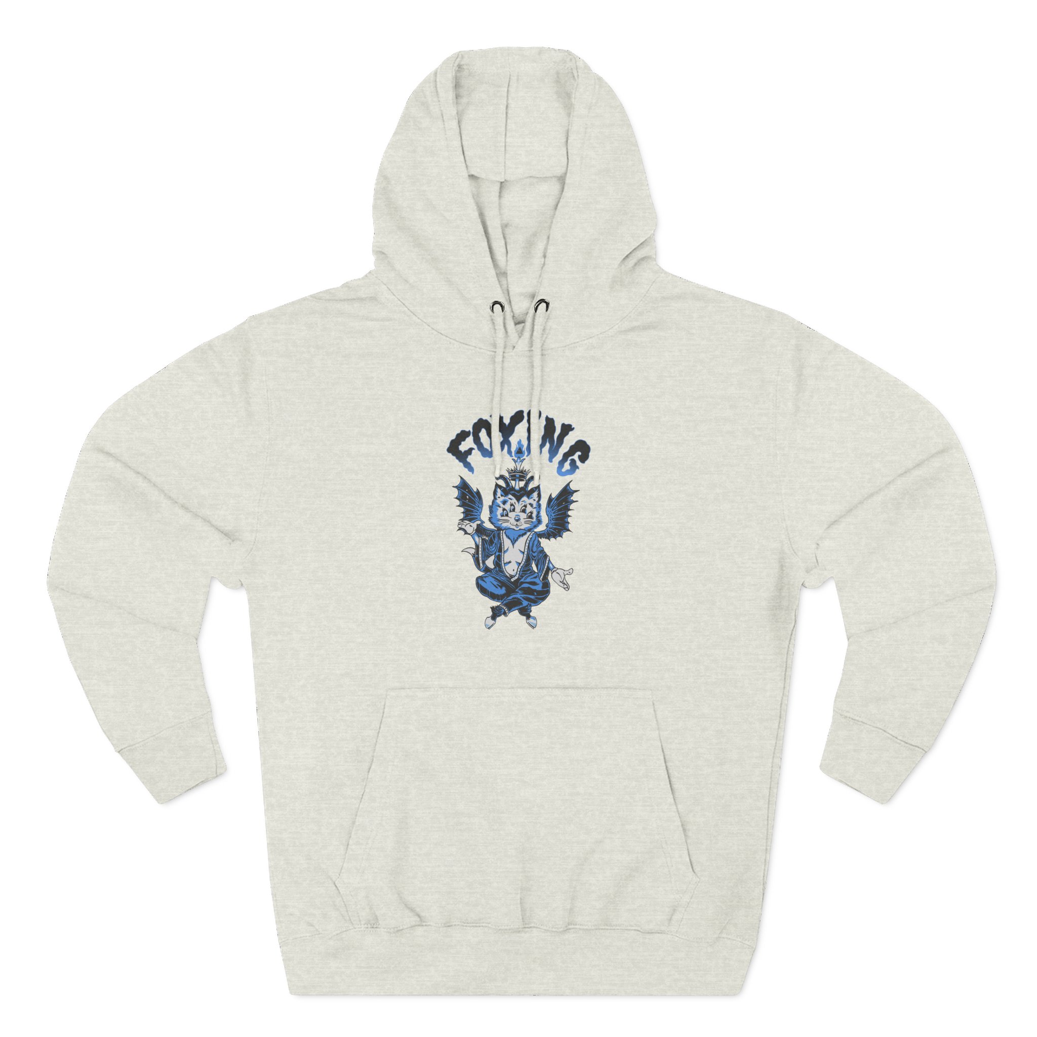 Foxing Four-eyed Cat Three-Panel Fleece Hoodie